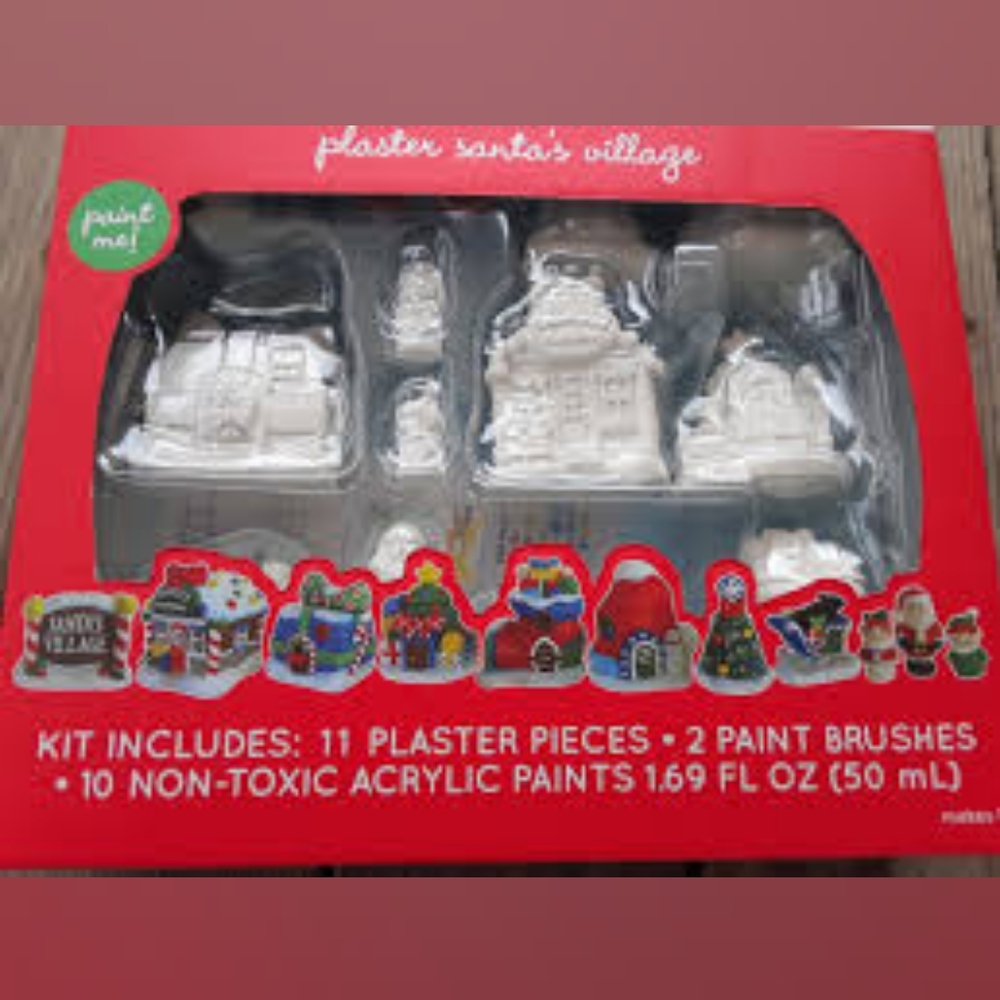 Little Makers Plaster Santa's Village Kit/Paint - DIY